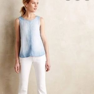 3/$15 cloth and stone Chambray washed blue Sleeveless Top Size xs women's